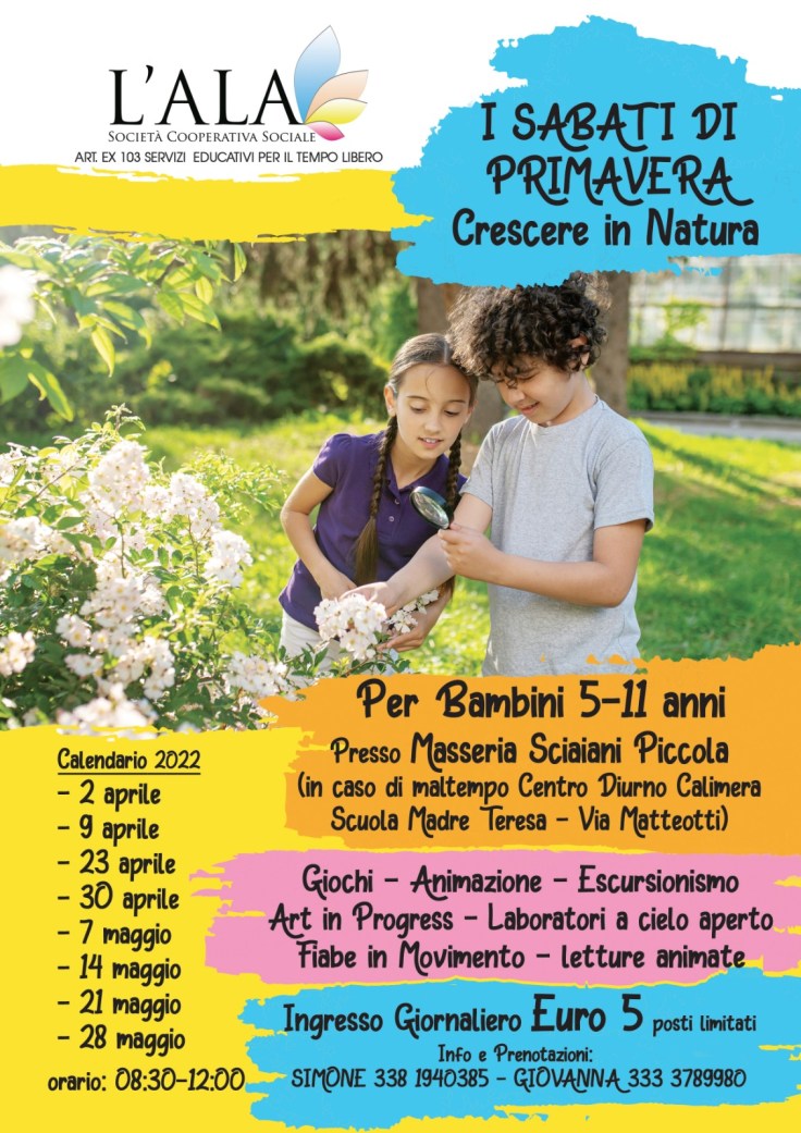 I Sabati di Primavera con la Cooperativa&nbsp;L’Ala