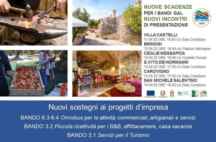 Gal Alto Salento di nuovo a Villa Castelli – Presentazione dei bandi per le&nbsp;Imprese