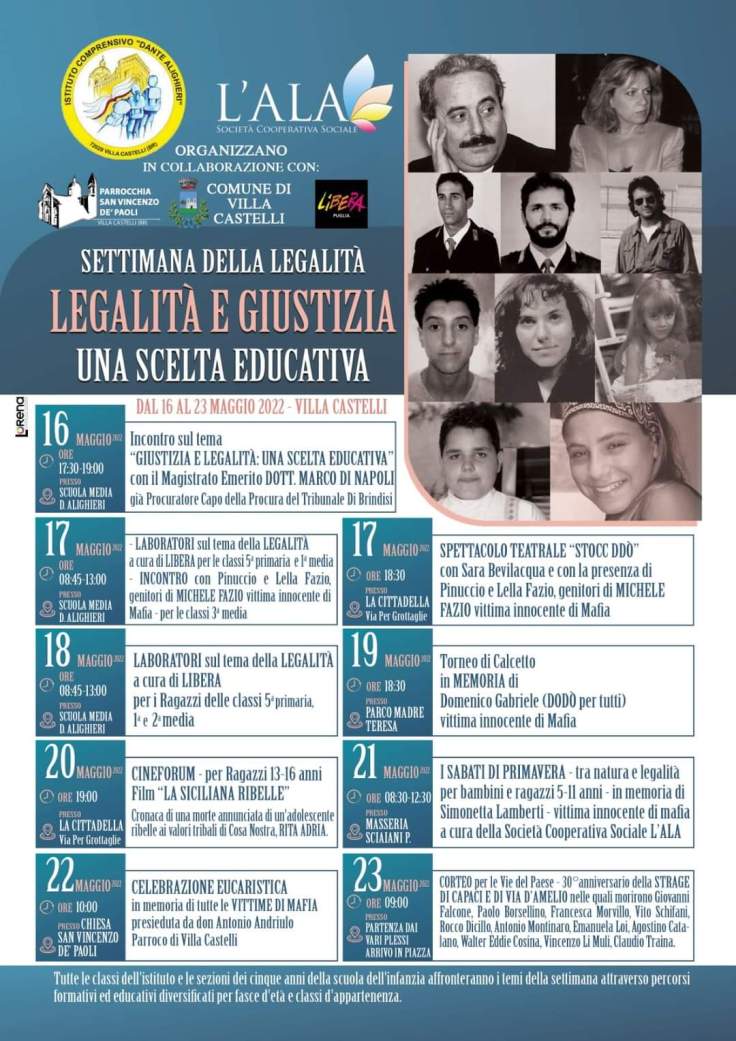 A Villa Castelli la Settimana della Legalità&nbsp;2022