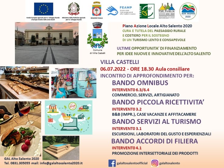 A Villa Castelli torna il Gal Alto Salento per parlare di&nbsp;finanziamenti