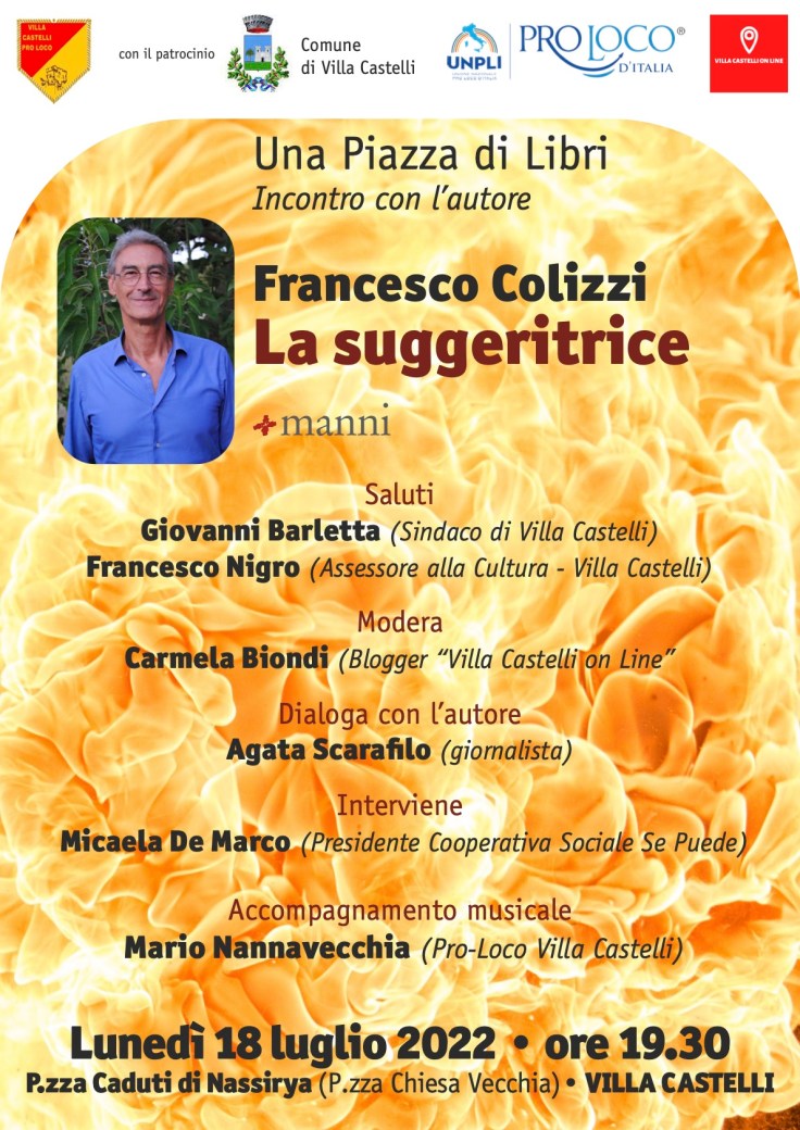 La Suggeritrice – il romanzo di Francesco Colizzi arriva a Villa&nbsp;Castelli