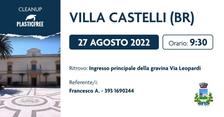 Per la prima volta a Villa Castelli arriva PlasticFree – l’invito del referente Francesco A. Giovane per ripulire la Gravina