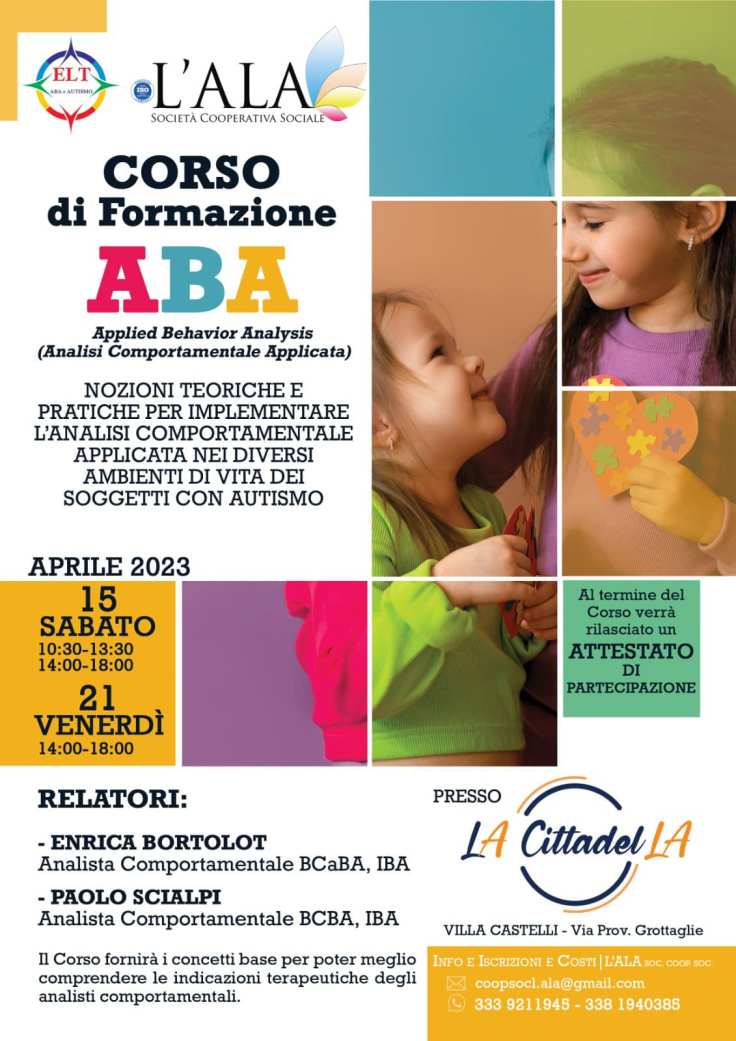 Arriva a Villa Castelli il Corso di Formazione sulle tecniche ABA per&nbsp;l’Autismo