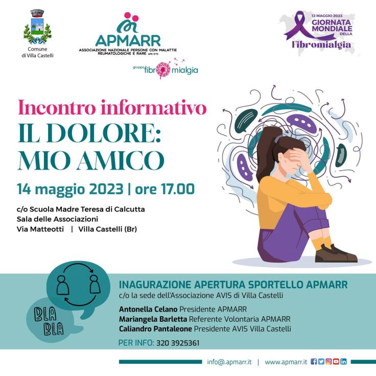 Domenica 14 Maggio convegno e inaugurazione Sportello Fibromialgia