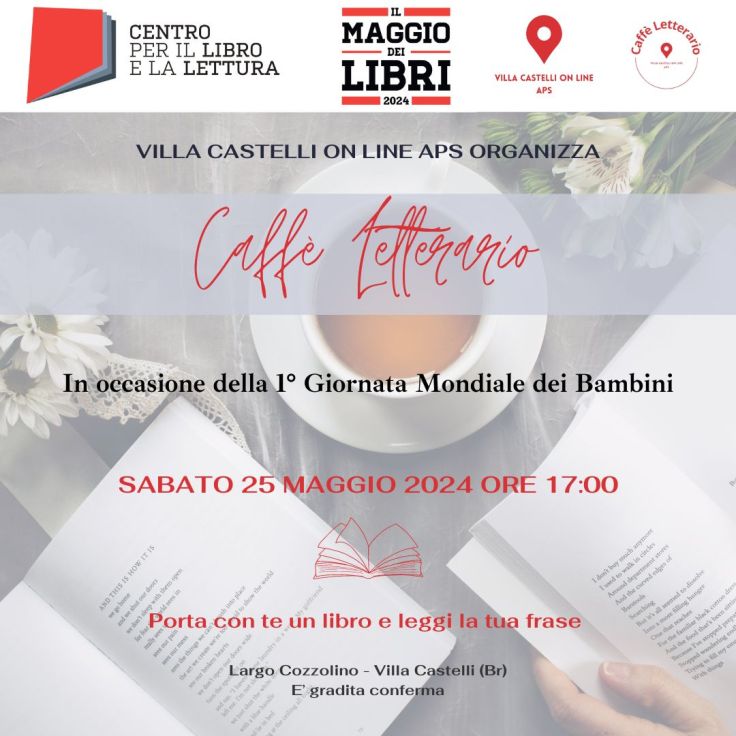 Il Maggio dei Libri approda a Villa Castelli con il Caffè&nbsp;Letterario