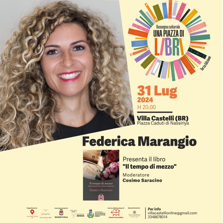 A Villa Castelli Federica Marangio presenta “Il Tempo di Mezzo” durante la Rassegna Culturale “Una Piazza di&nbsp;Libri”